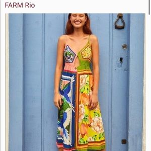 FARM RIO Double Scarfs Pastel Midi Dress M. Worn once. Like new.
